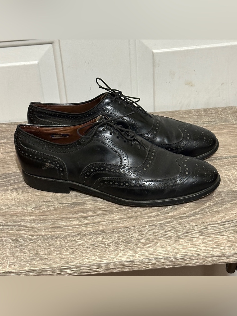 Allen Edmonds McClain Black Leather Wingtip Brogue Oxford Dress Shoes Men 9D